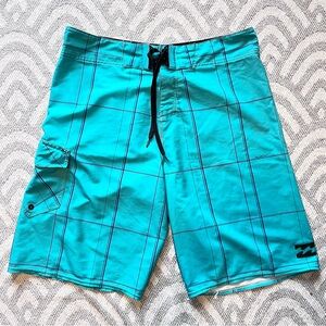 BILLABONG Platinum PX3 Performance Stretch Men’s Teal Swim Board Shorts 34